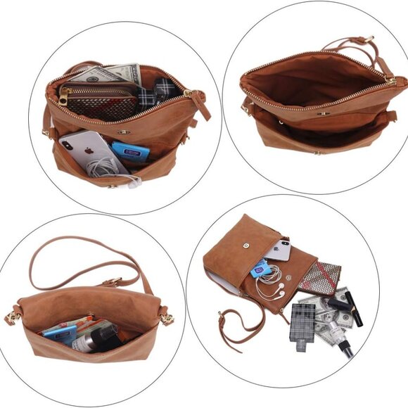 Fashionable Women’s Crossbody Purse - Adjustable & Easy-Clean Vegan Leather - Picture 5 of 6